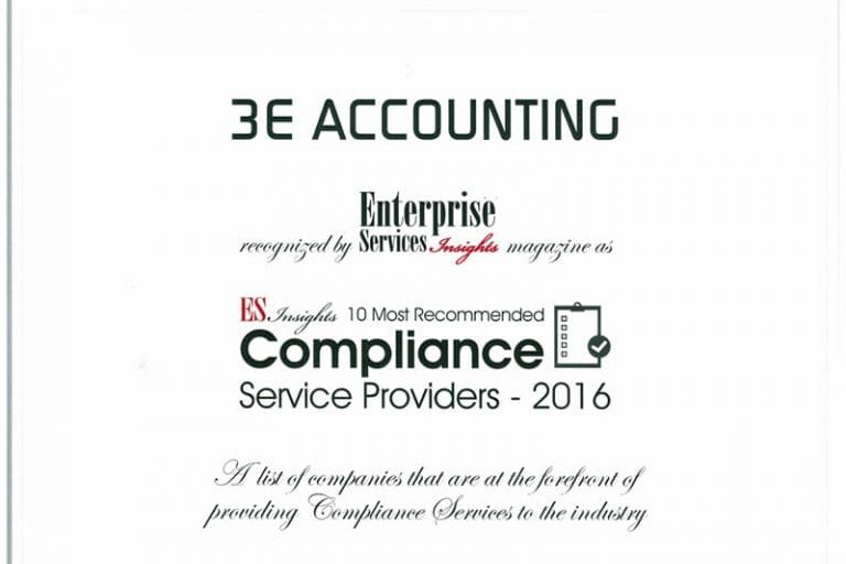 Enterprise Services Insights Ranks 3E Accounting Among the Top 10 Premium Compliance Service Providers in the APAC Region