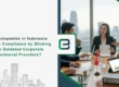 Business professionals reviewing documents, highlighting the risks of compliance when Indonesian companies rely on outdated corporate secretarial providers